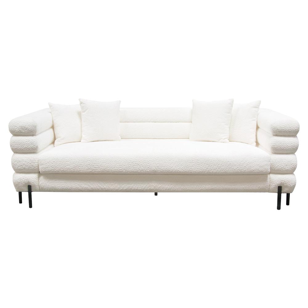 Vox Sofa in Faux White Shearling w/ Black Powder Metal Legs by Diamond Sofa. Picture 2