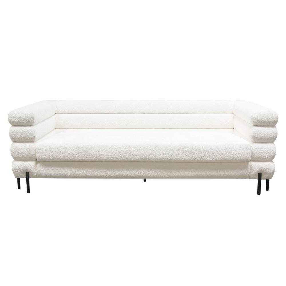 Vox Sofa in Faux White Shearling w/ Black Powder Metal Legs by Diamond Sofa. Picture 3