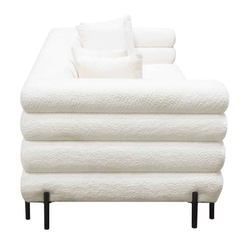 Vox Sofa in Faux White Shearling w/ Black Powder Metal Legs by Diamond Sofa. Picture 1