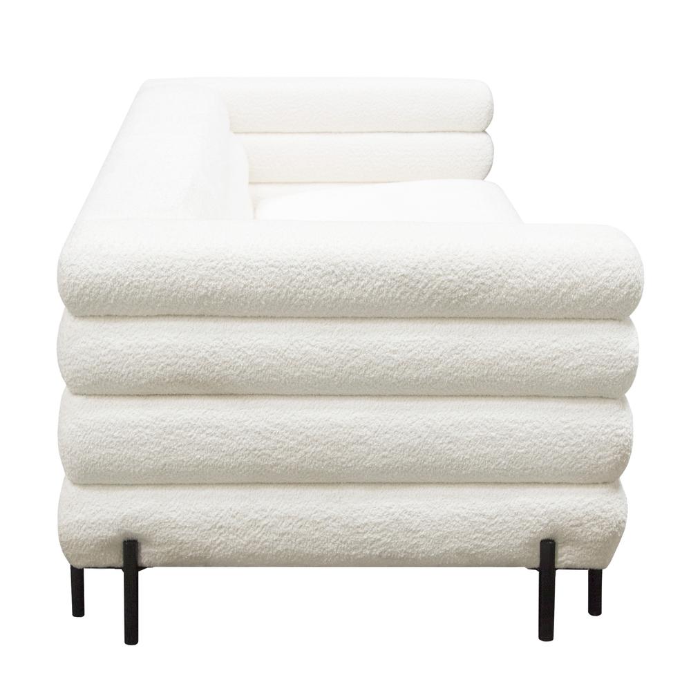 Vox Sofa in Faux White Shearling w/ Black Powder Metal Legs by Diamond Sofa. Picture 6