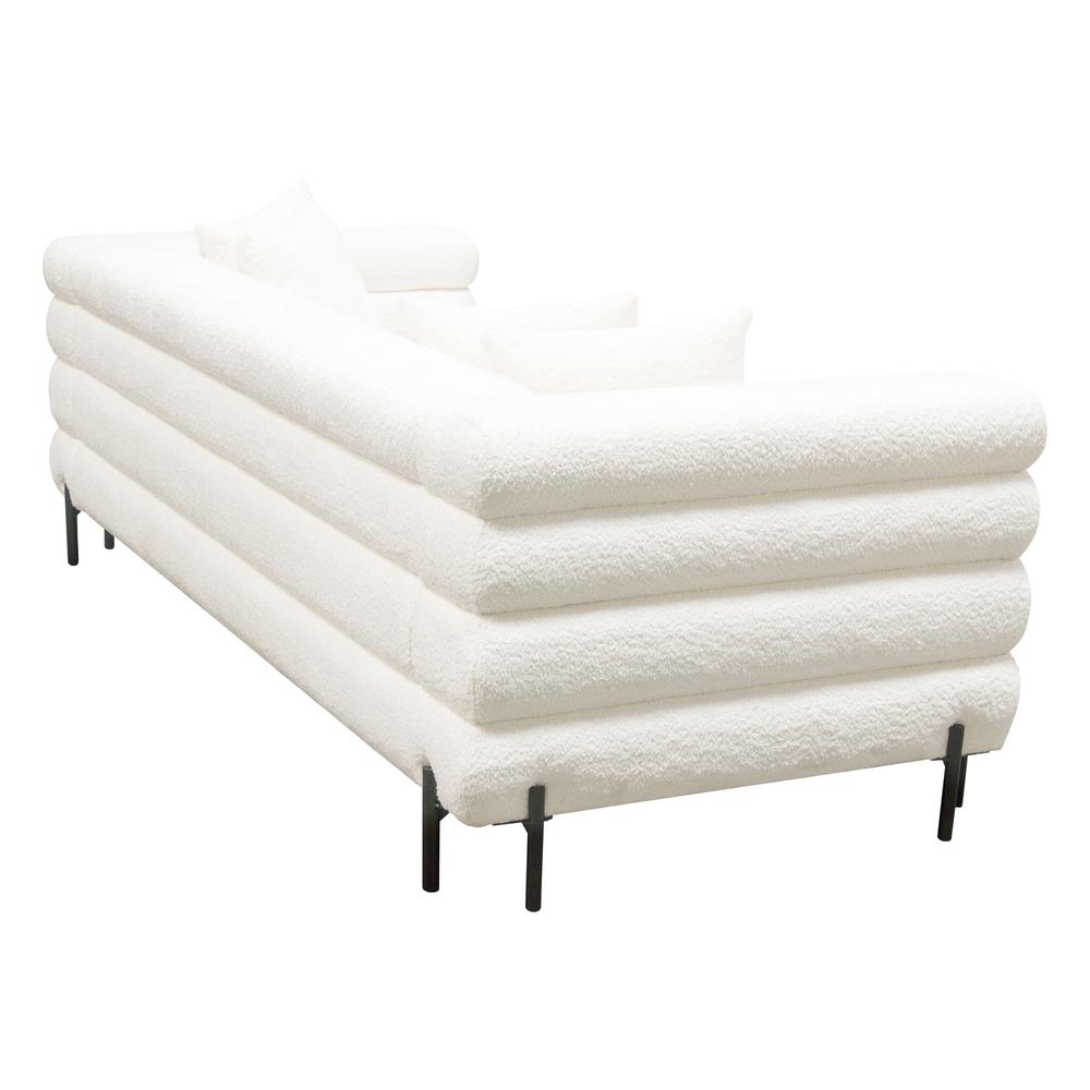 Vox Sofa in Faux White Shearling w/ Black Powder Metal Legs by Diamond Sofa. Picture 10