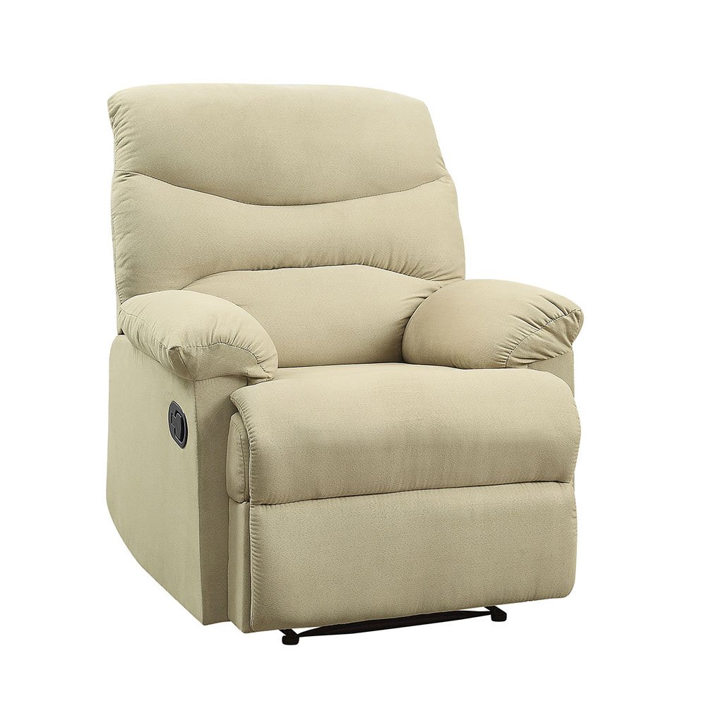 Arcadia Motion Recliner Beige Microfiber. Picture 2