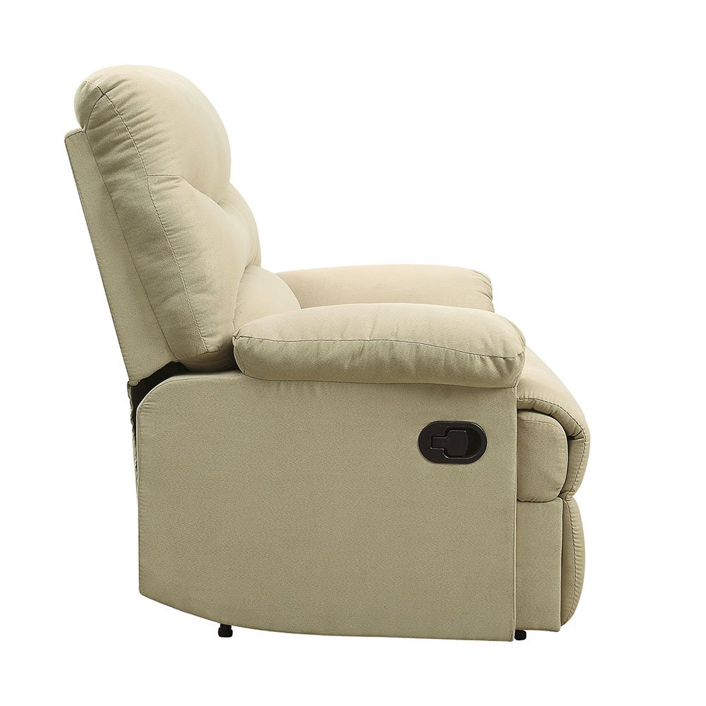 Arcadia Motion Recliner Beige Microfiber. Picture 4