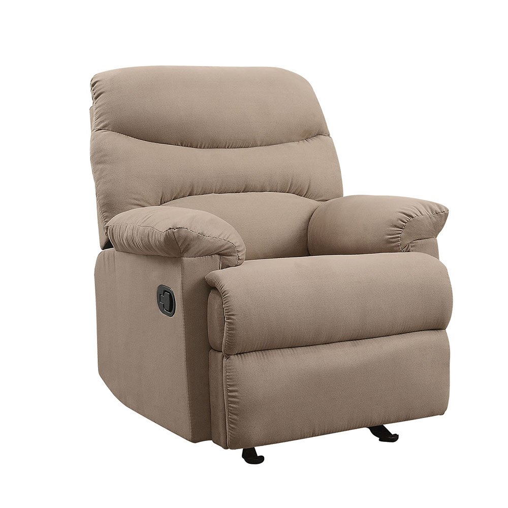 Arcadia Motion Recliner Light Brown Microfiber. Picture 2