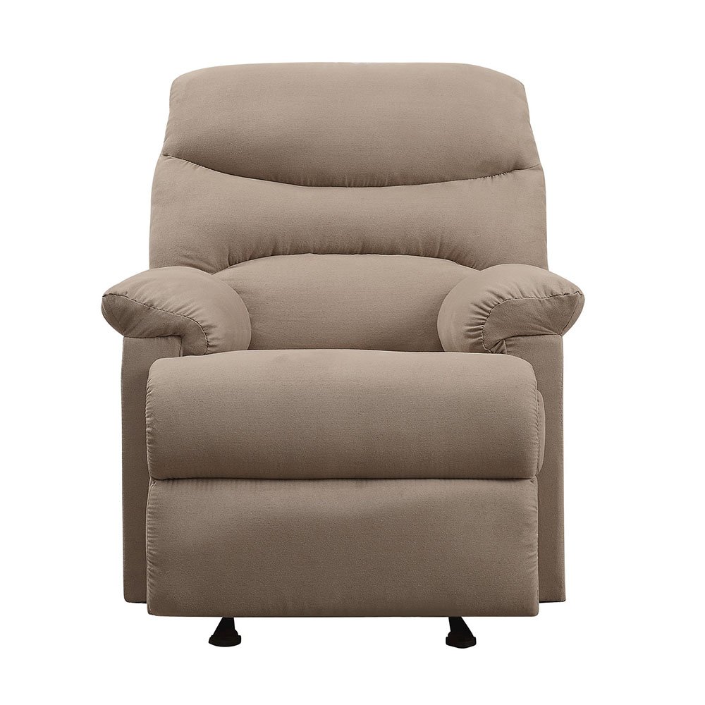 Arcadia Motion Recliner Light Brown Microfiber. Picture 3
