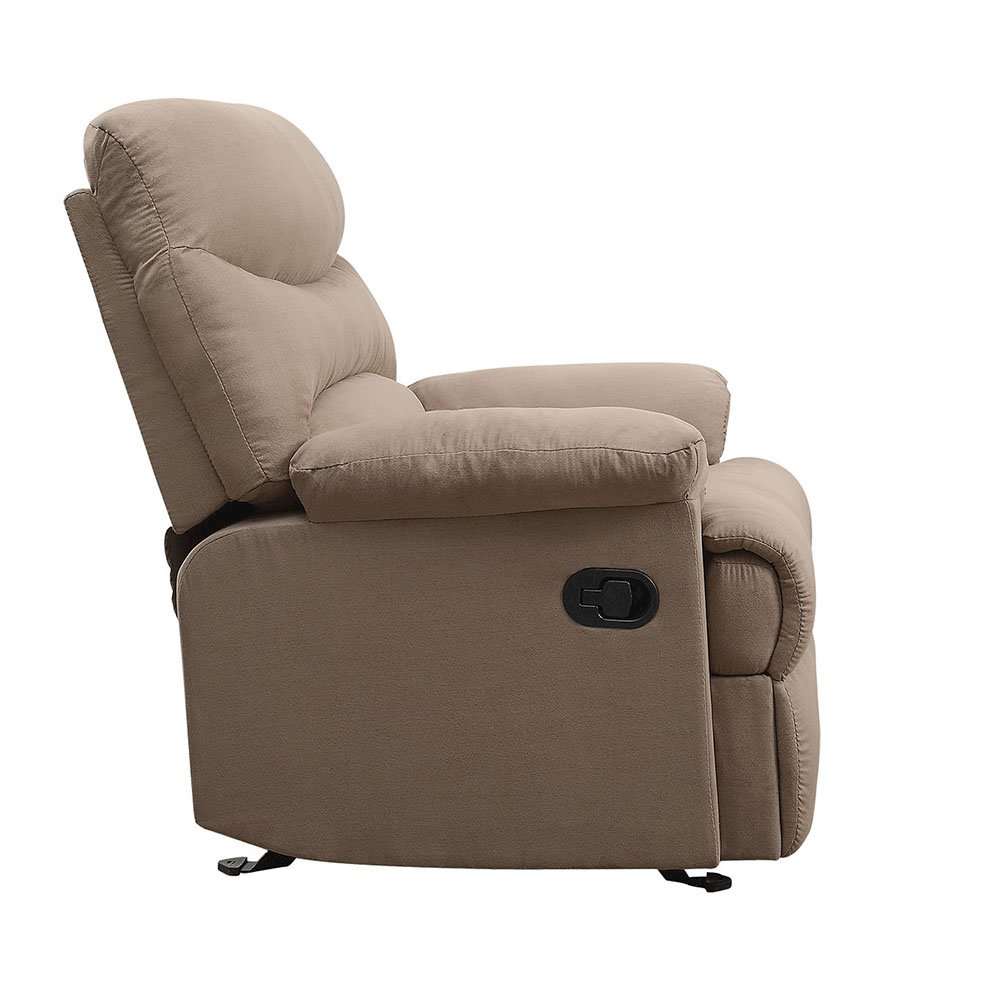 Arcadia Motion Recliner Light Brown Microfiber. Picture 4