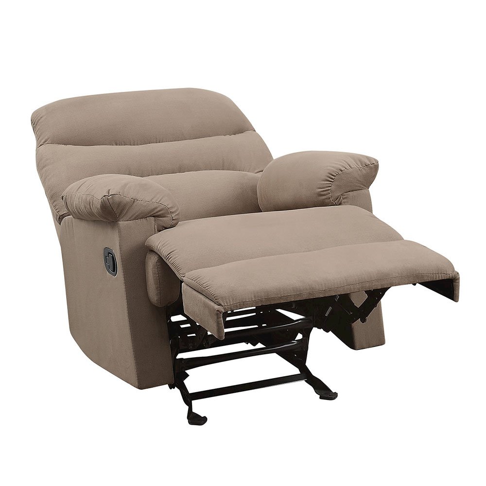 Arcadia Motion Recliner Light Brown Microfiber. Picture 6