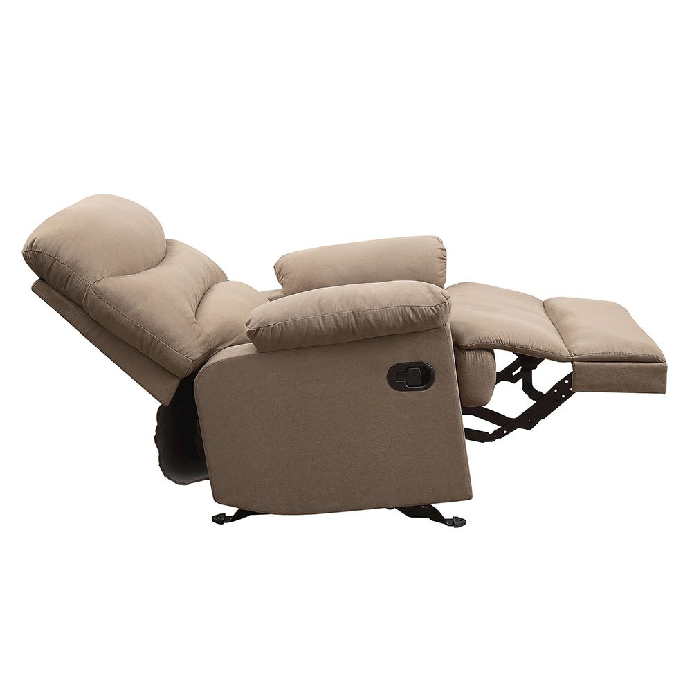 Arcadia Motion Recliner Light Brown Microfiber. Picture 8