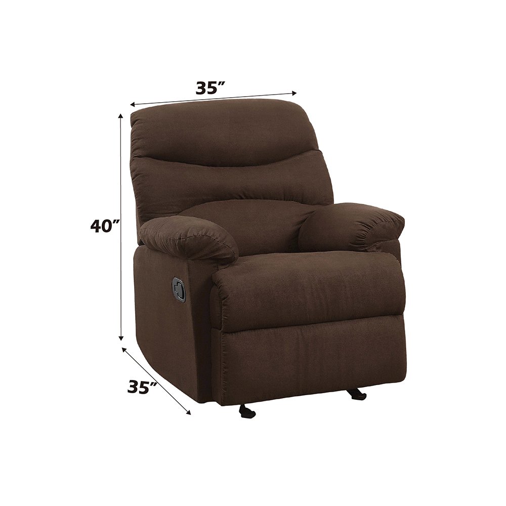 Arcadia Motion Recliner Chocolate Microfiber. Picture 10
