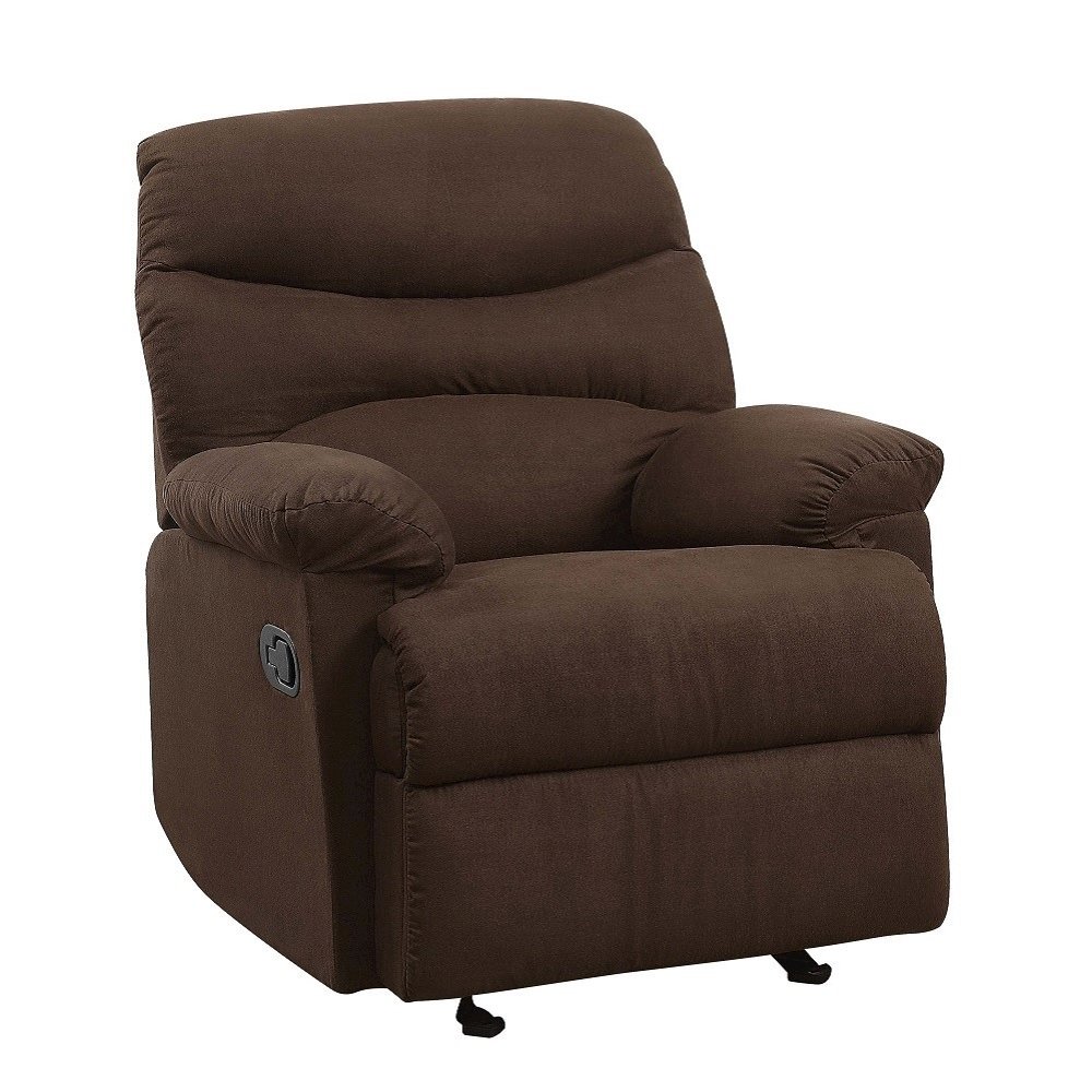 Arcadia Motion Glider Recliner Chocolate Microfiber. Picture 2