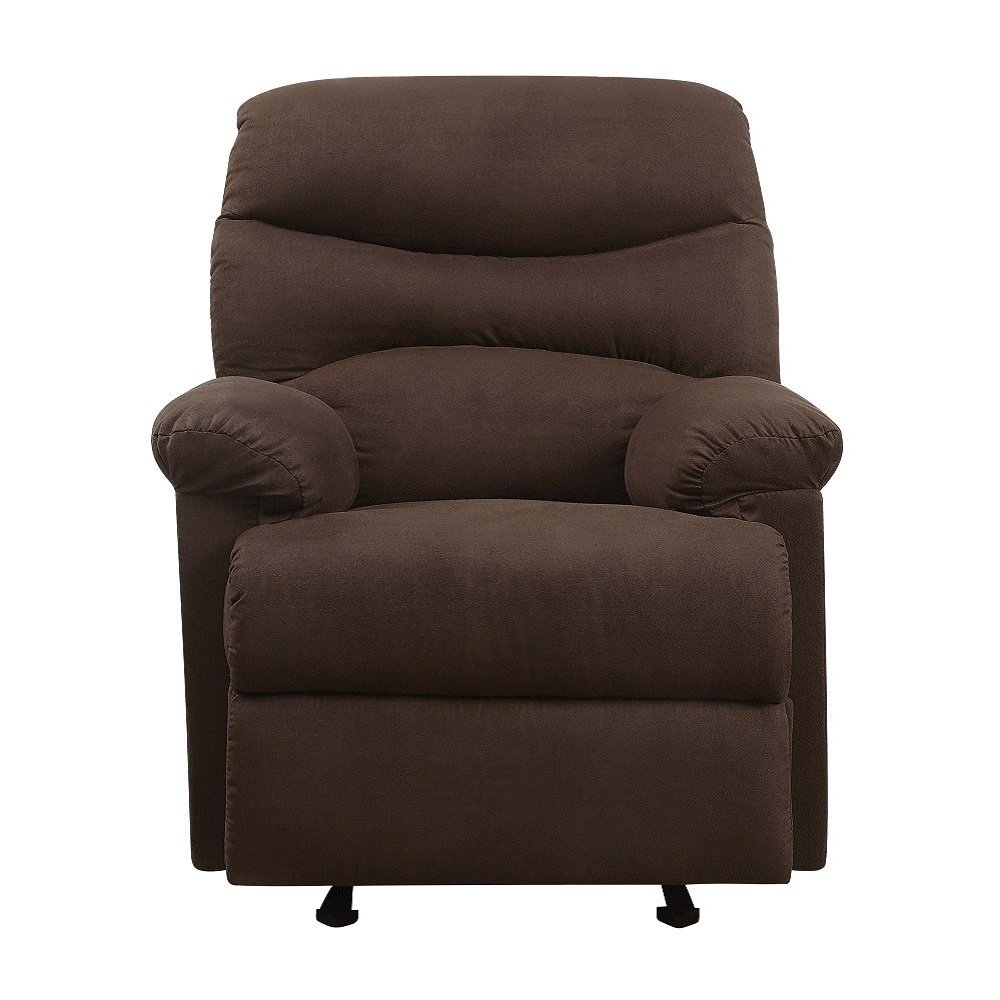 Arcadia Motion Glider Recliner Chocolate Microfiber. Picture 3