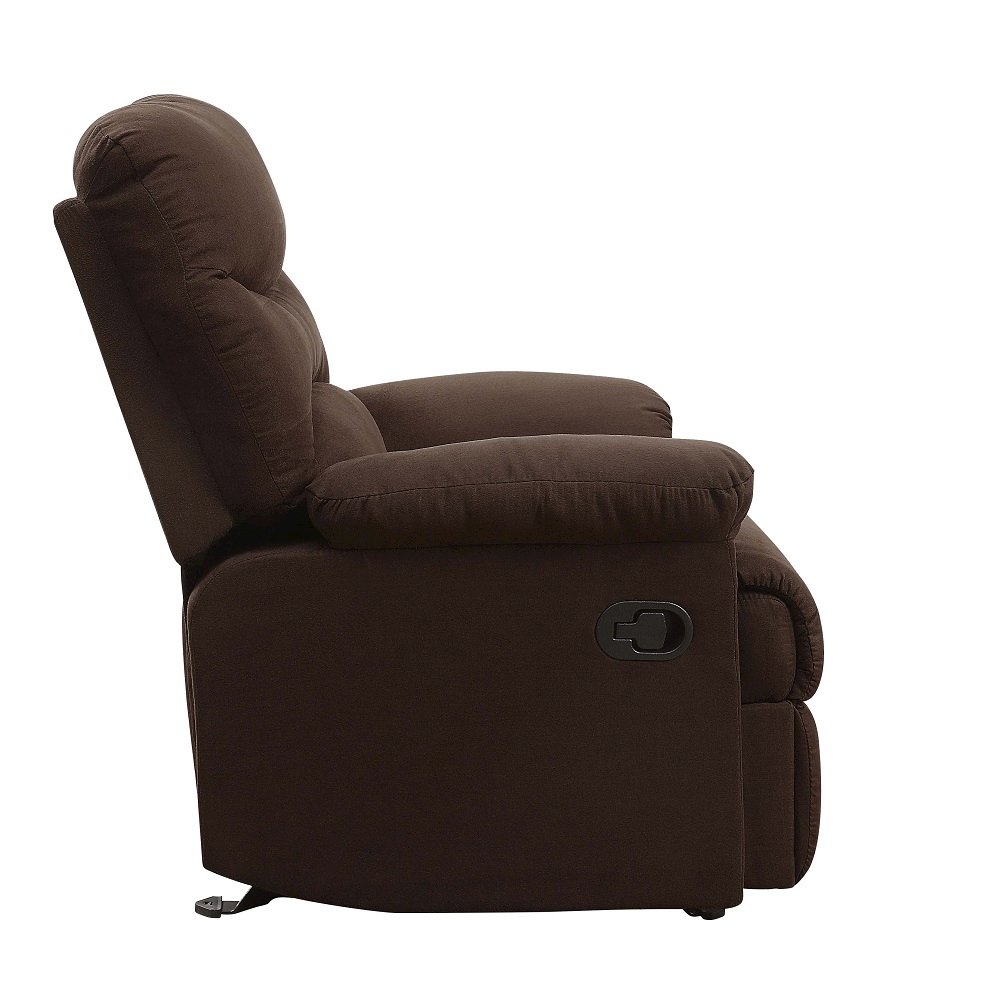 Arcadia Motion Glider Recliner Chocolate Microfiber. Picture 4