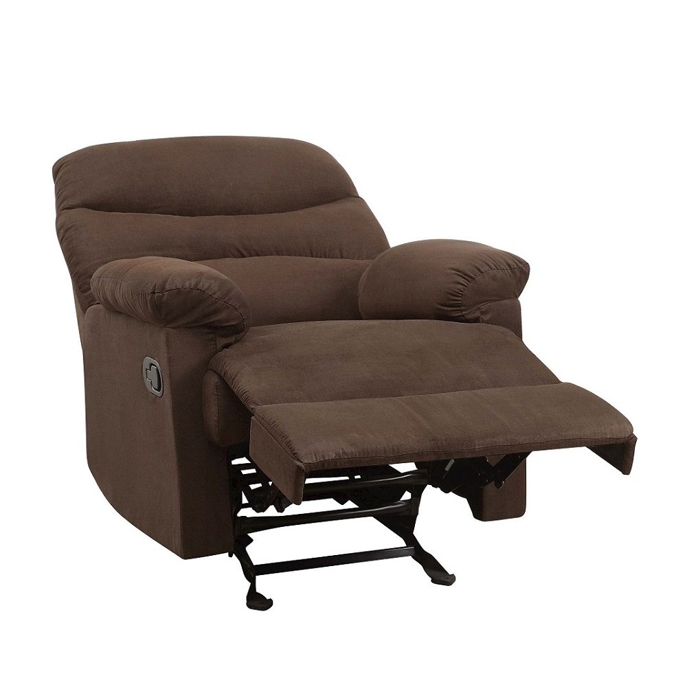 Arcadia Motion Glider Recliner Chocolate Microfiber. Picture 6
