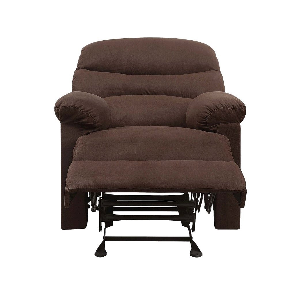 Arcadia Motion Glider Recliner Chocolate Microfiber. Picture 7