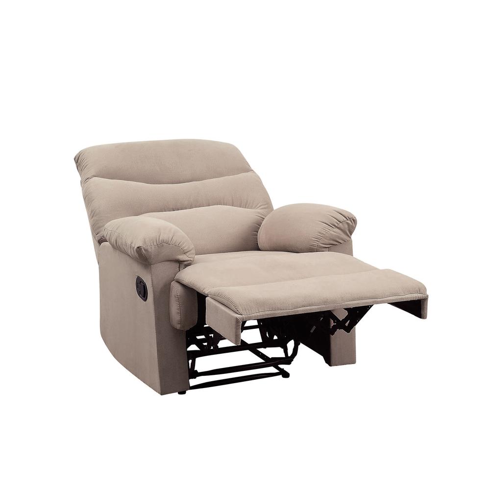 Arcadia Motion Recliner Beige Woven Fabric. Picture 2