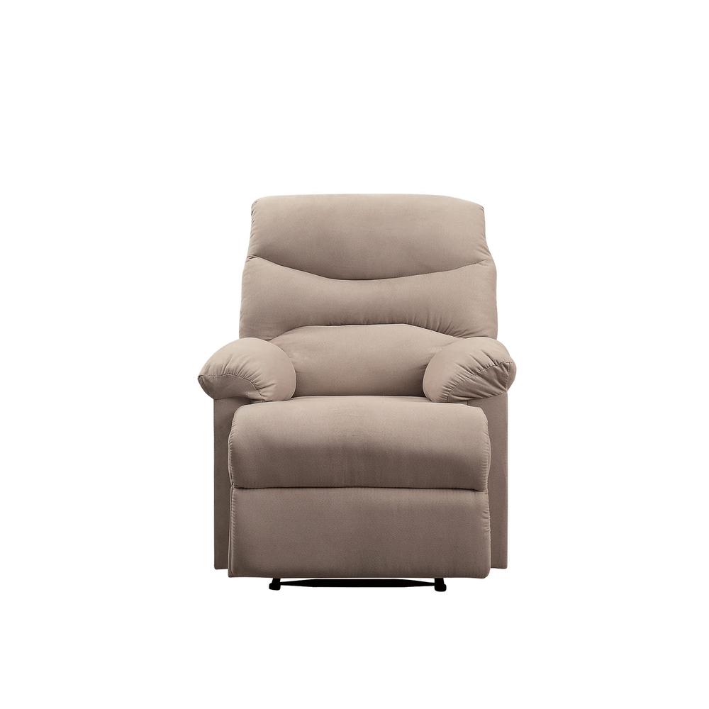 Arcadia Motion Recliner Beige Woven Fabric. Picture 3