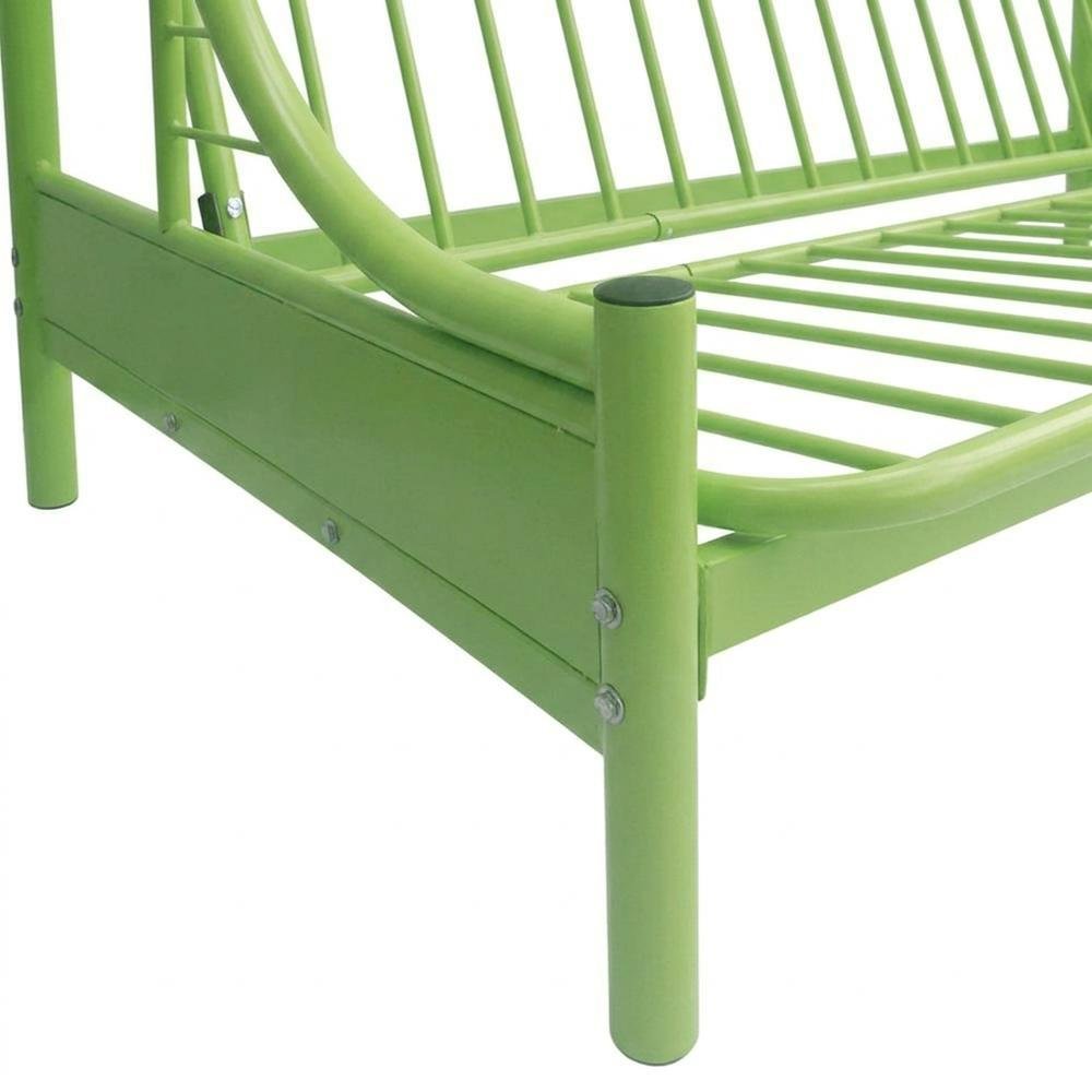 Metal Futon Bunk Bed Twin over Full, Kids Bunkbed with Bottom Futon Combo, Green. Picture 7