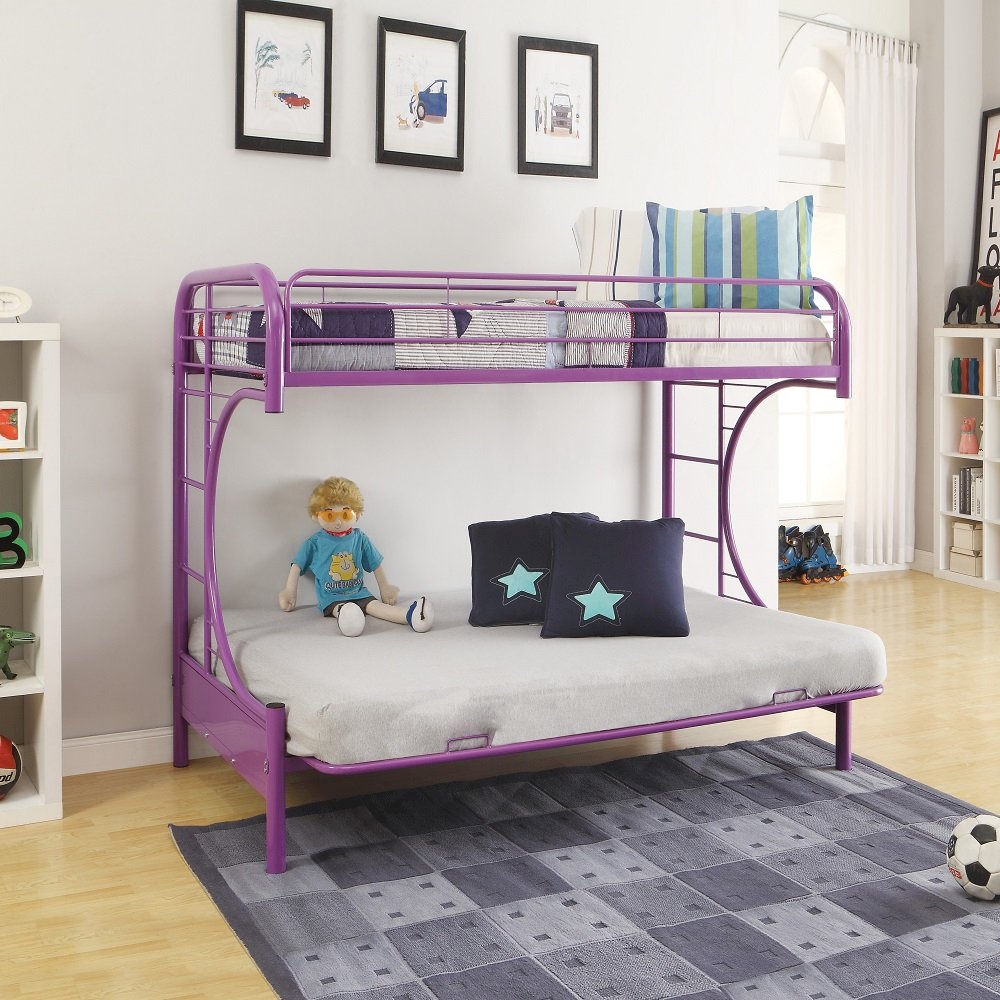 Eclipse Futon Bunk Bed (T/F) Purple. Picture 1