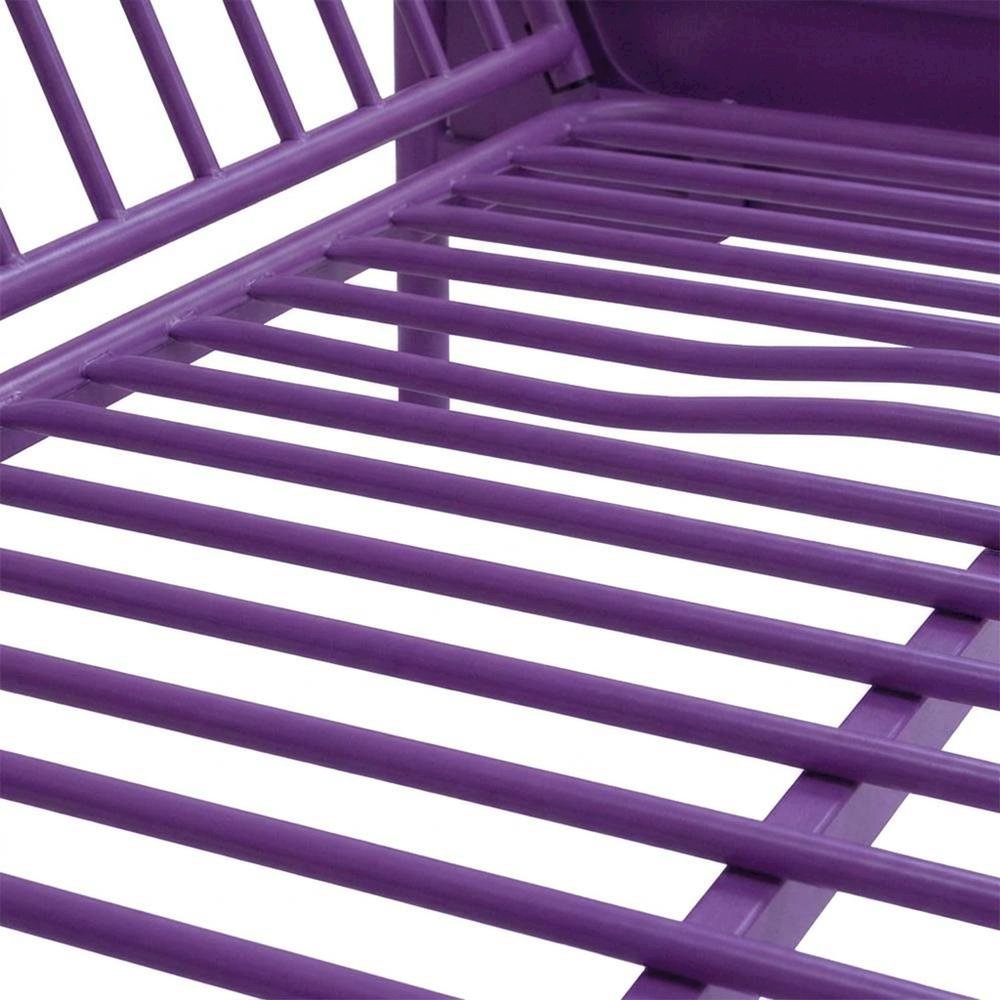 Metal Futon Bunk Bed Twin over Full, Kids Bunkbed, Purple. Picture 6