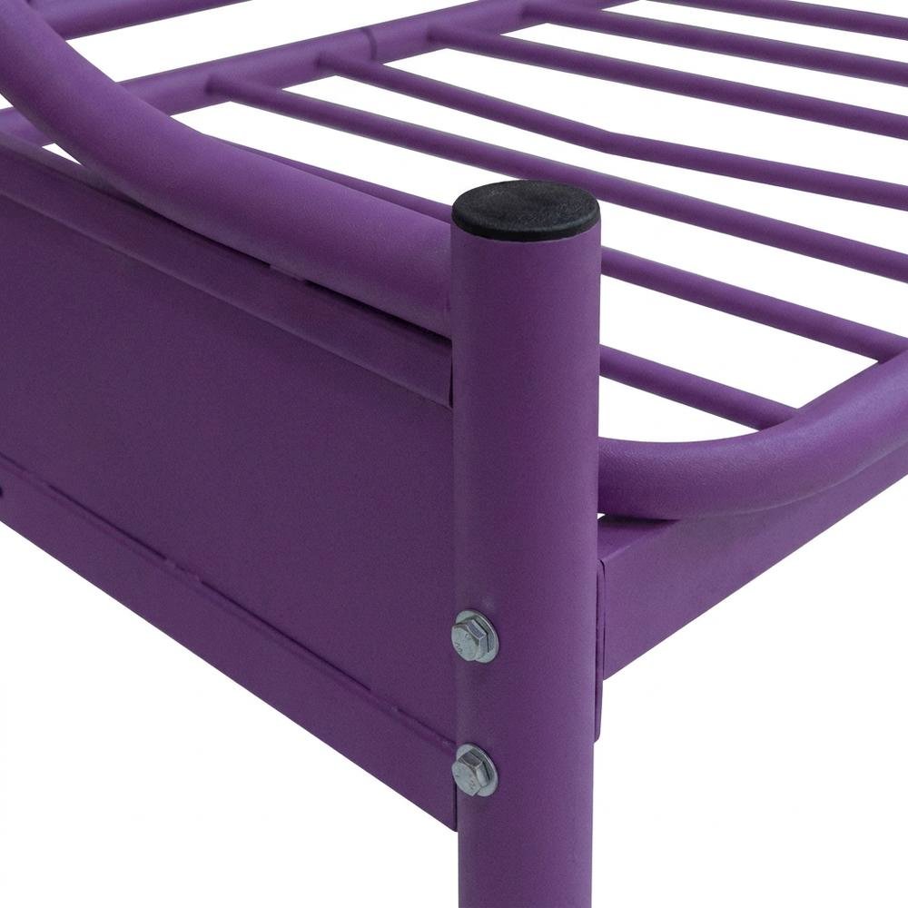 Metal Futon Bunk Bed Twin over Full, Kids Bunkbed, Purple. Picture 7