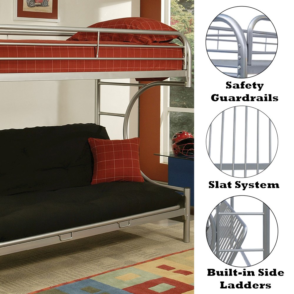 Eclipse Futon Bunk Bed (T/F) Silver. Picture 6