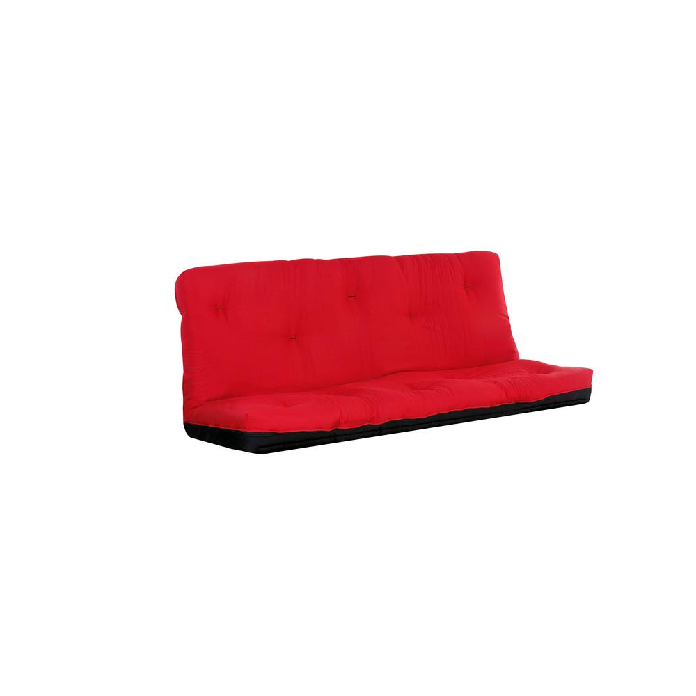 Nabila Full Futon Mattress (6"H) Red & Black. Picture 1