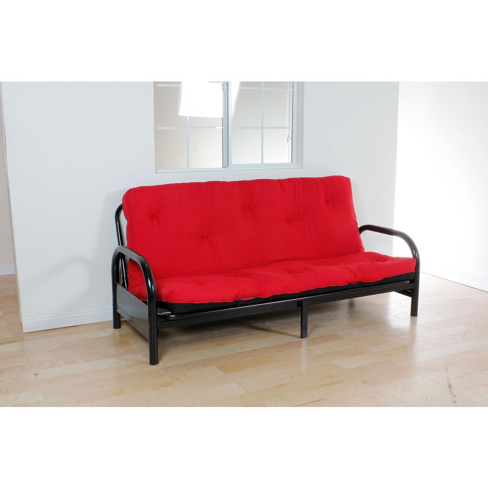 Nabila Full Futon Mattress (6"H) Red & Black. Picture 2