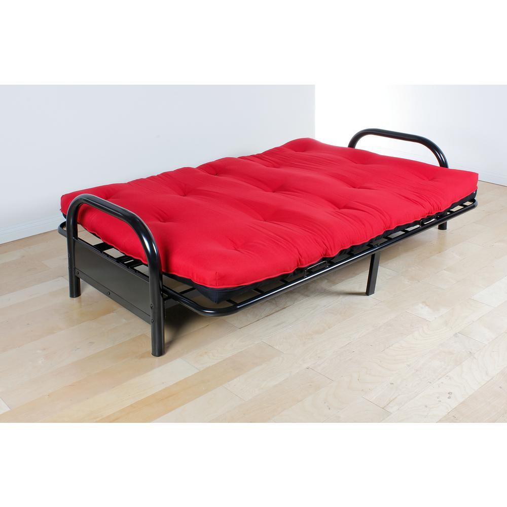 Nabila Full Futon Mattress (6"H) Red & Black. Picture 3