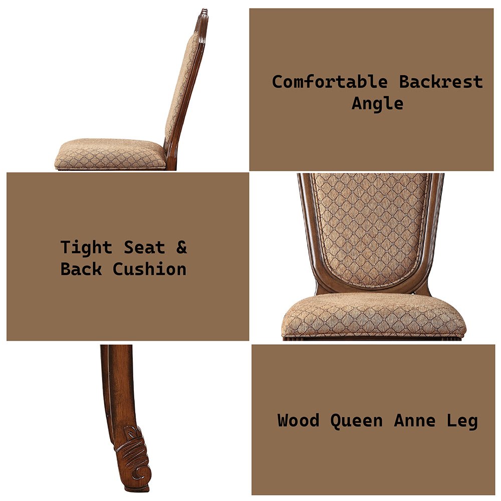 Chateau De Ville Side Chair (Set-2) Fabric & Cherry. Picture 8
