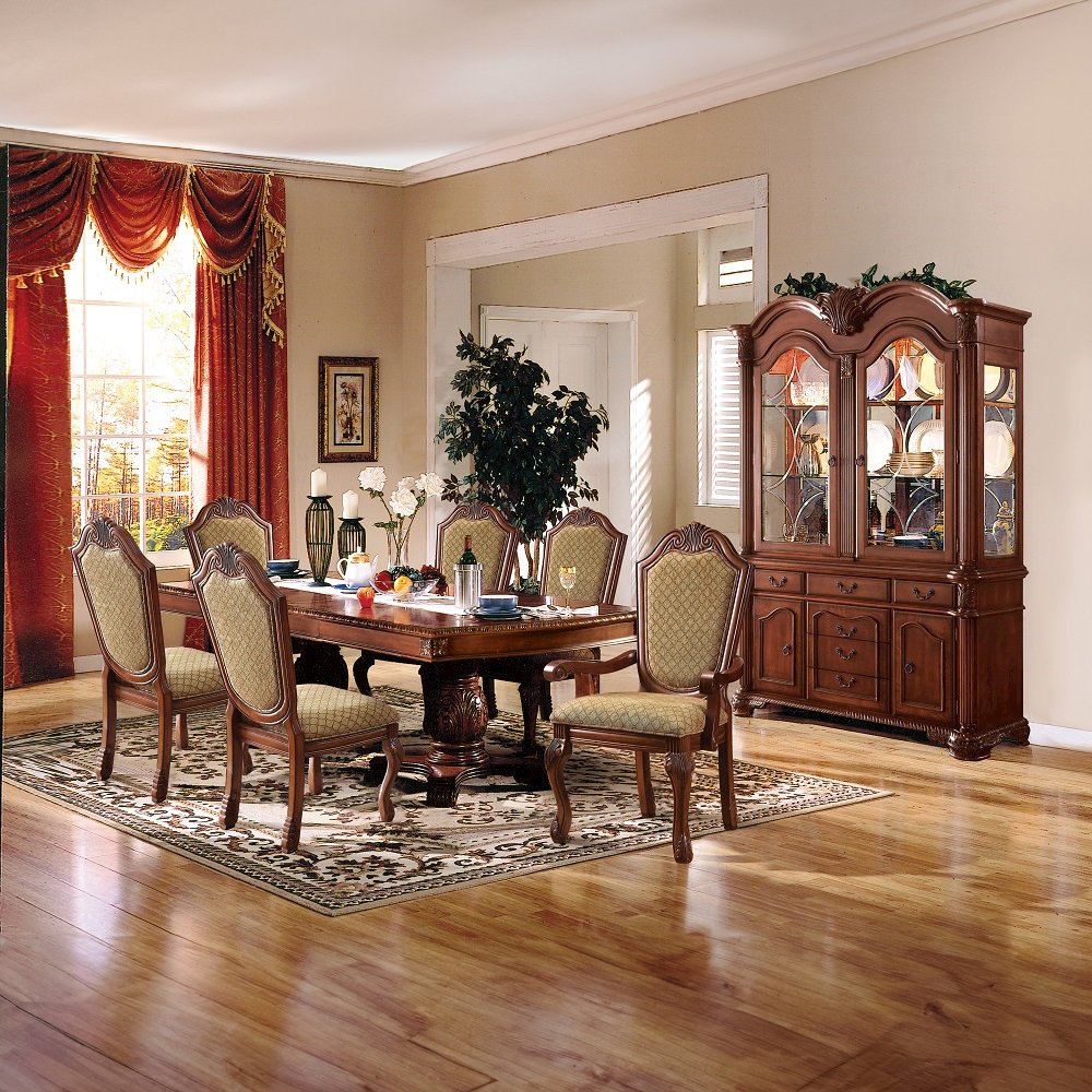 Chateau De Ville Side Chair (Set-2) Fabric & Cherry. Picture 7