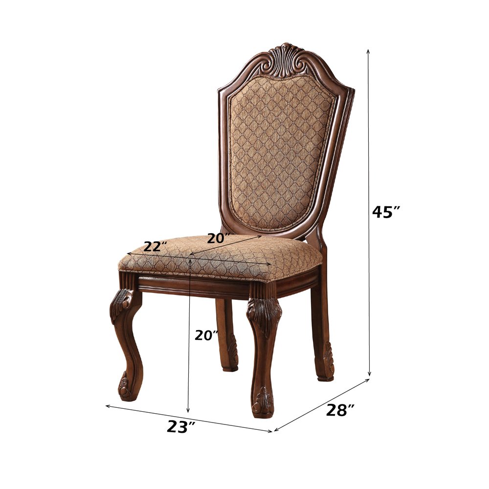 Chateau De Ville Side Chair (Set-2) Fabric & Cherry. Picture 9