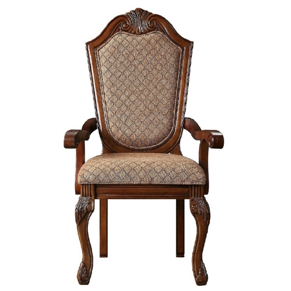 Chateau De Ville Arm Chair (Set-2) Fabric & Cherry. Picture 3