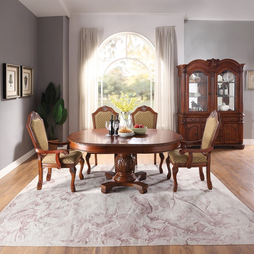 Chateau De Ville Arm Chair (Set-2) Fabric & Cherry. Picture 7
