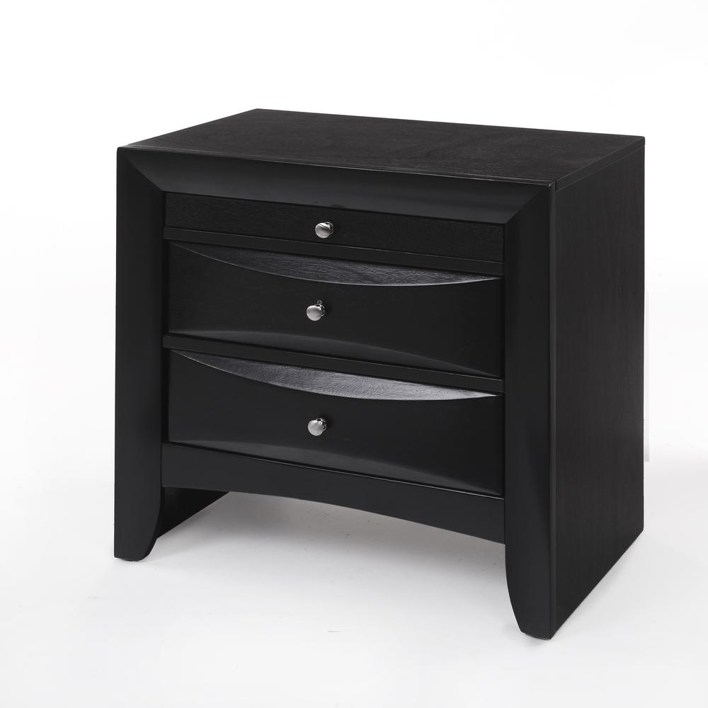 Ireland Nightstand, Black Finish. Picture 1