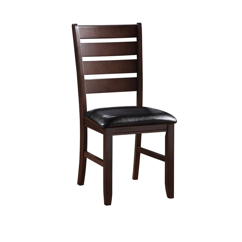 Urbana Side Chair (Set-2) Black Synthetic Leather & Cherry. Picture 2