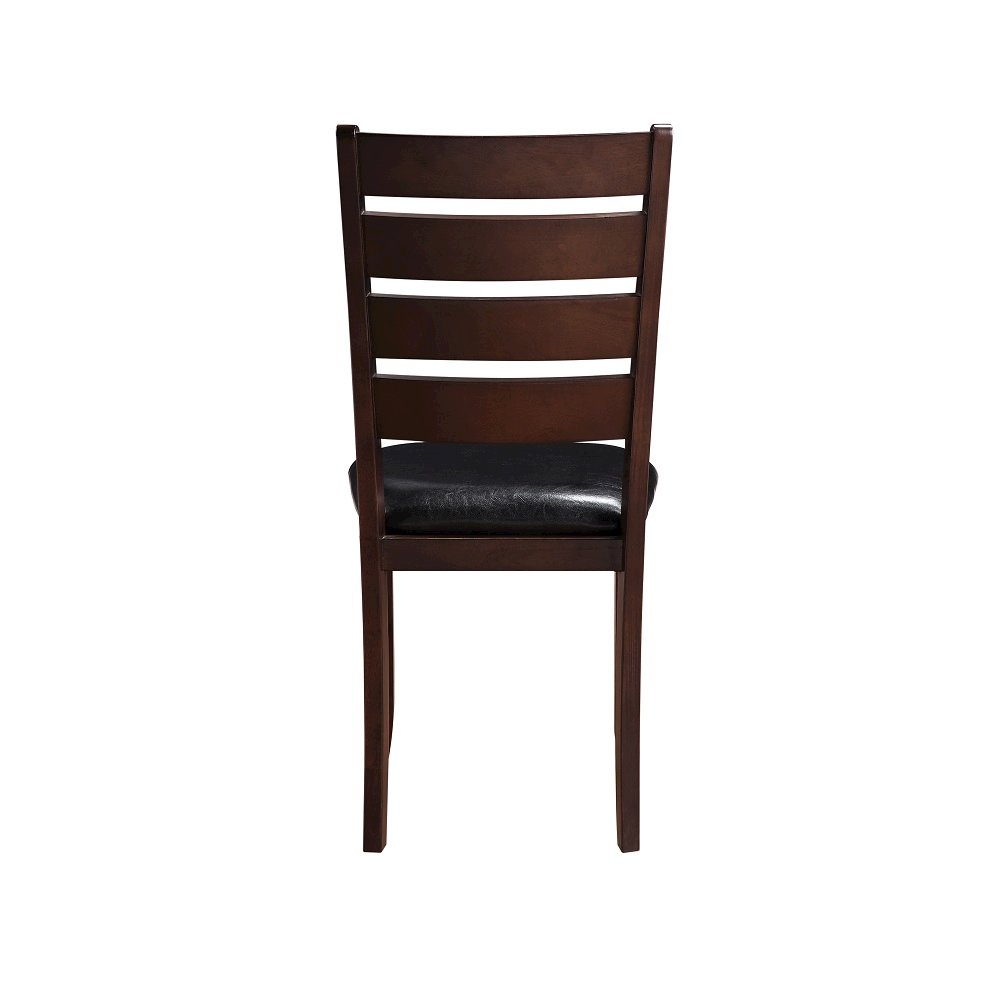 Urbana Side Chair (Set-2) Black Synthetic Leather & Cherry. Picture 5