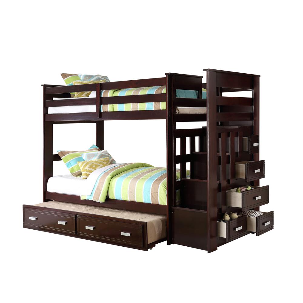 Allentown Bunk Bed (T/T) w/Trundle (Twin) & Storage White. Picture 5