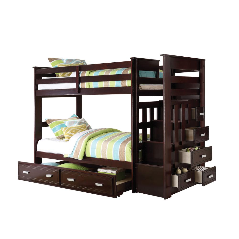 Allentown Bunk Bed (T/T) w/Trundle (Twin) & Storage White. Picture 7