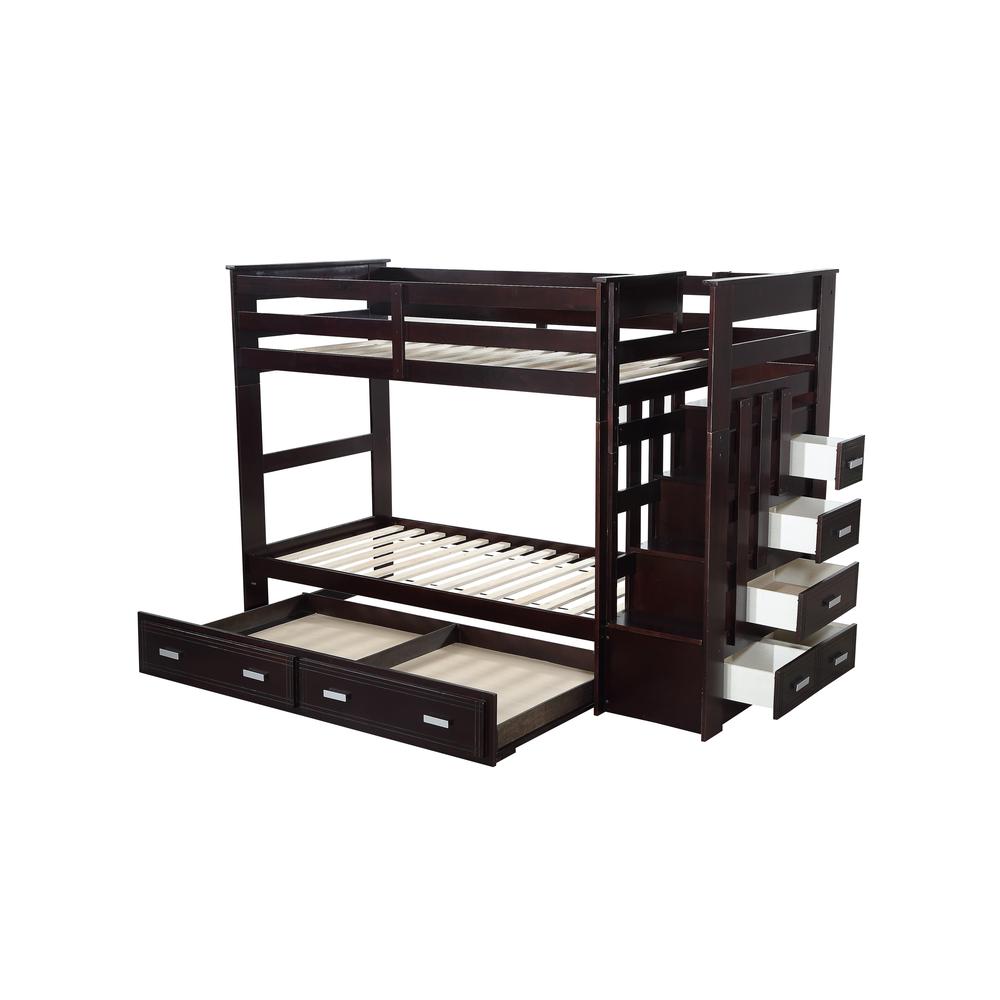 Allentown Bunk Bed (T/T) w/Trundle (Twin) & Storage White. Picture 11