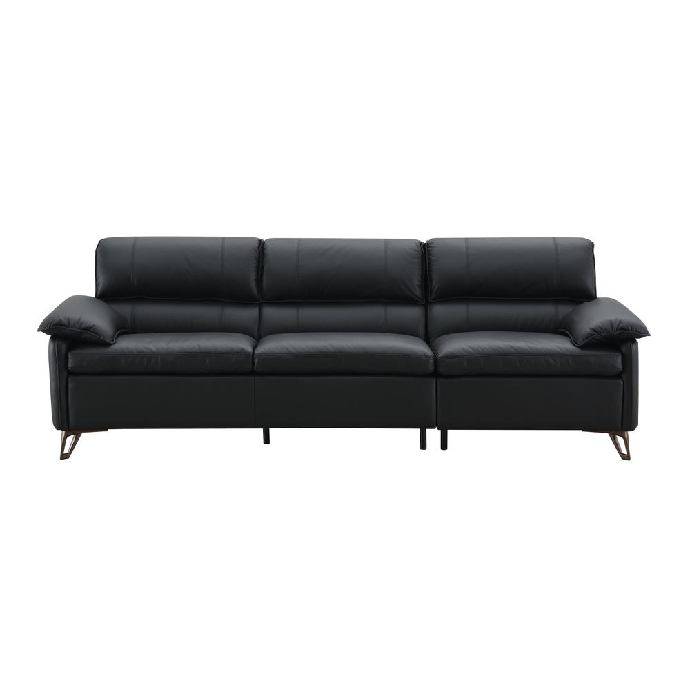Eilene Sofa, Black Top Grain Leather. Picture 2