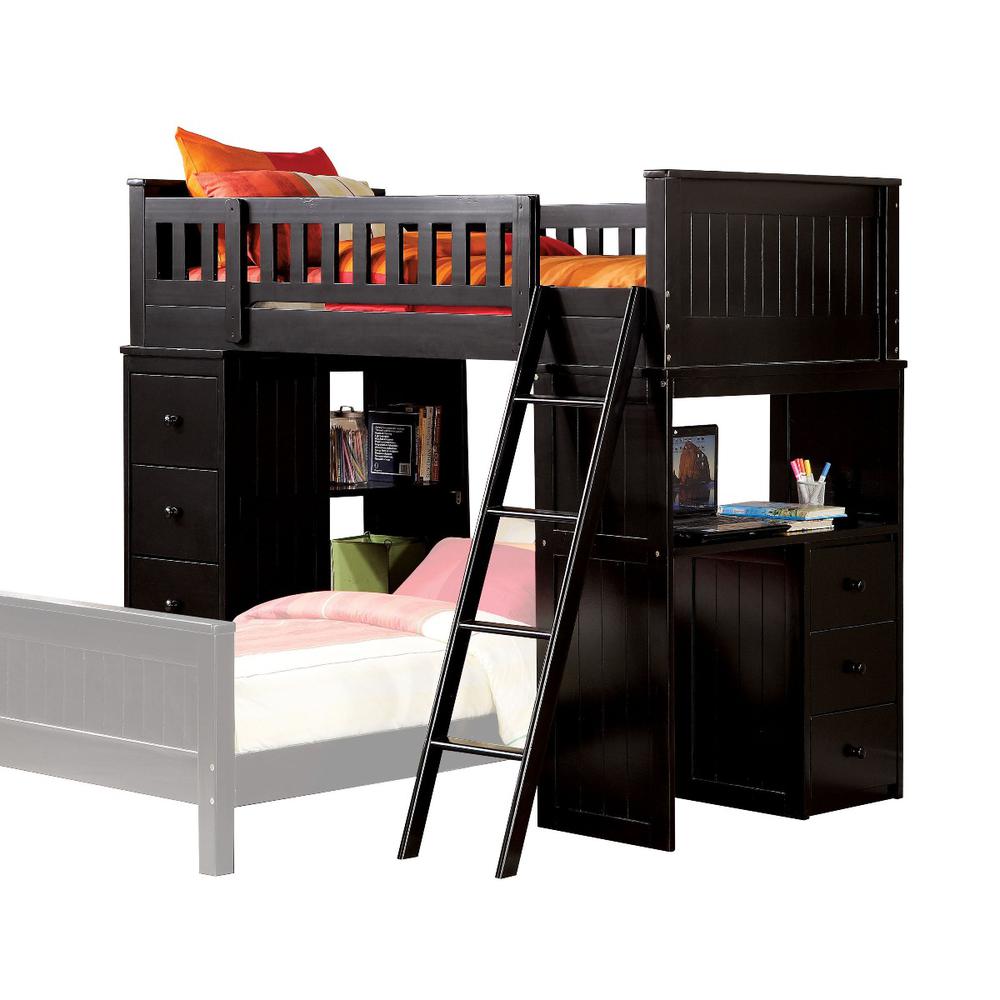 Willoughby Twin Loft Bed Black. Picture 1