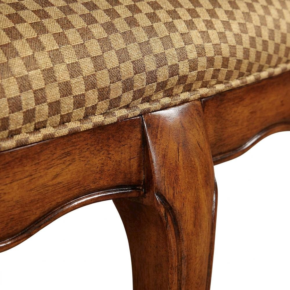 Upholstered Wood Dining Side Chairs, Fabric & Cherry Oak, Set of 2. Picture 8