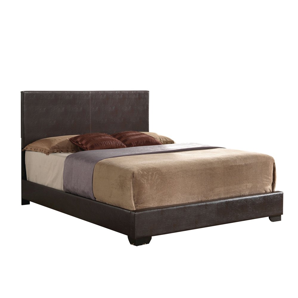 Ireland III Eastern King Bed Brown Synthetic Leather. Picture 2