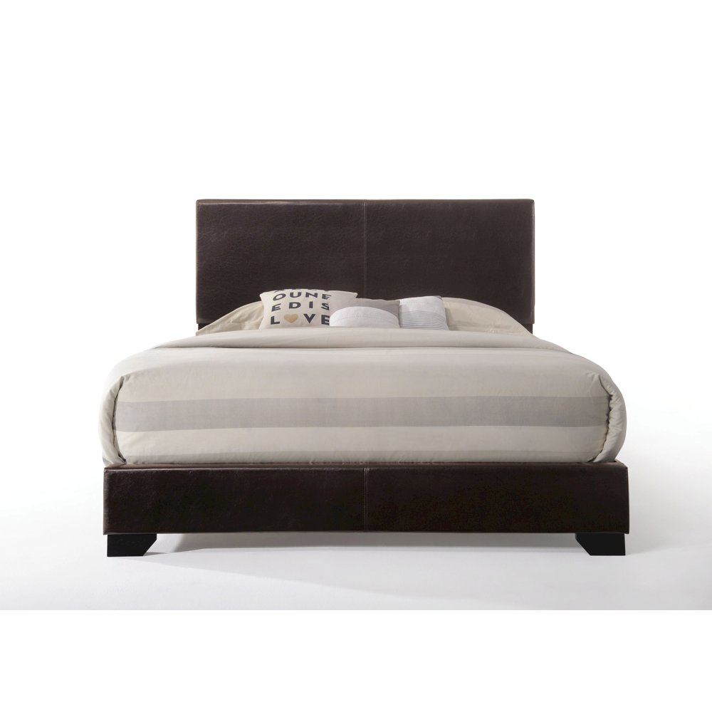 Ireland III Eastern King Bed Brown Synthetic Leather. Picture 3