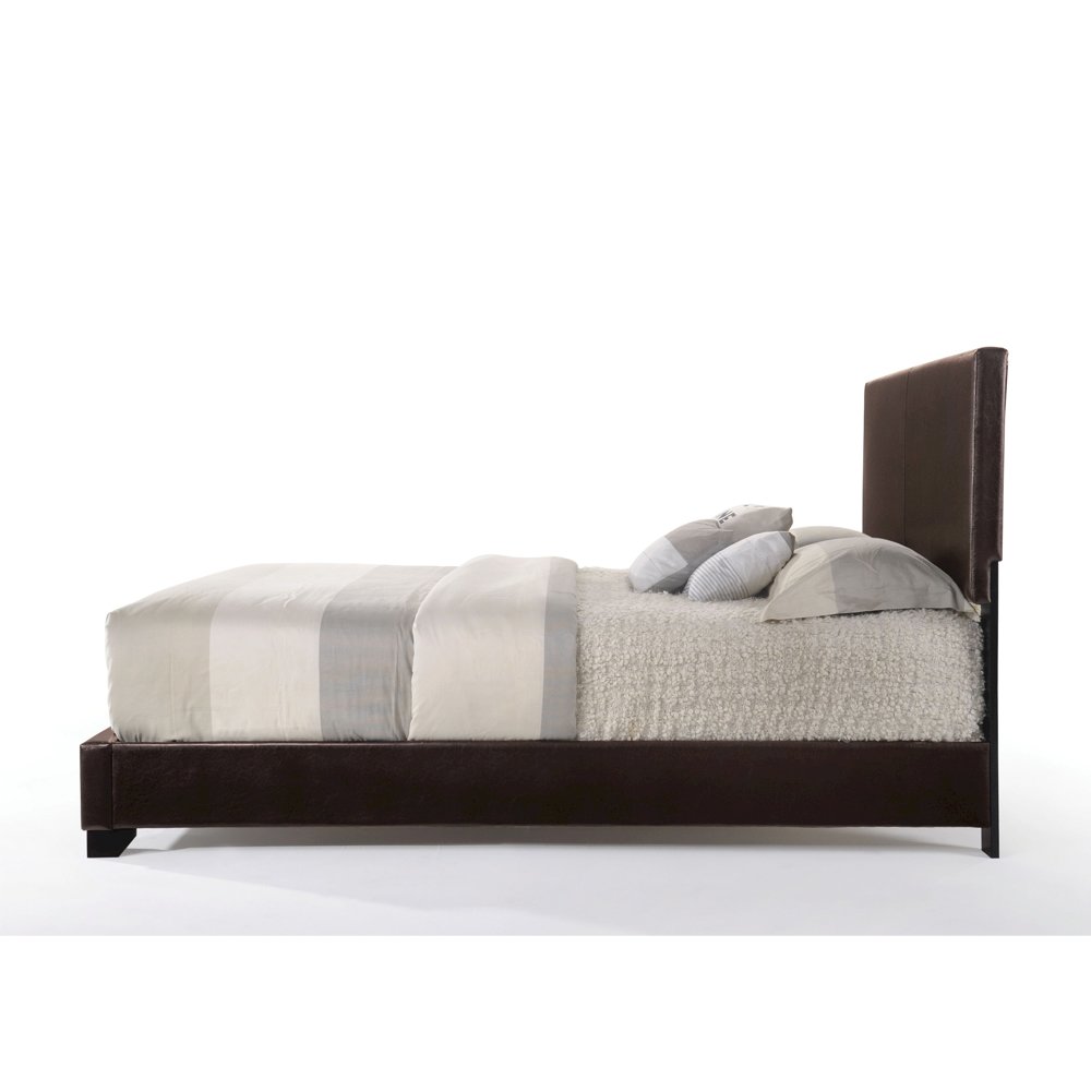 Ireland III Eastern King Bed Brown Synthetic Leather. Picture 4