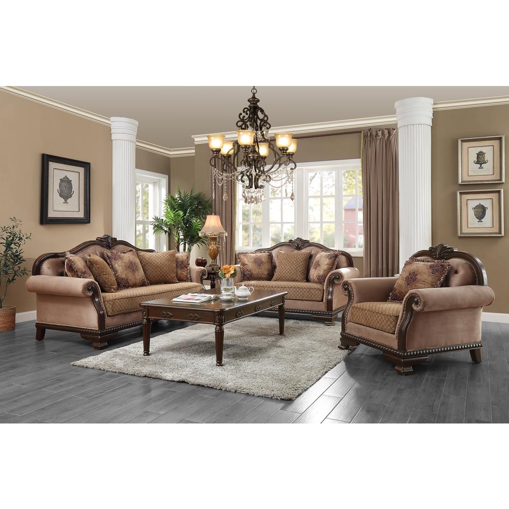 Chateau De Ville Chair w/Pillow, Fabric & Espresso Finish (58267). Picture 5