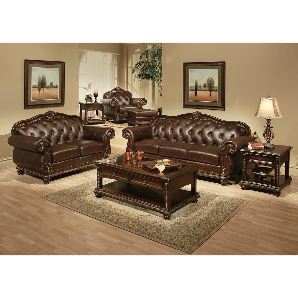 Sofa , Espresso Top Grain Leather Match 15030. Picture 1