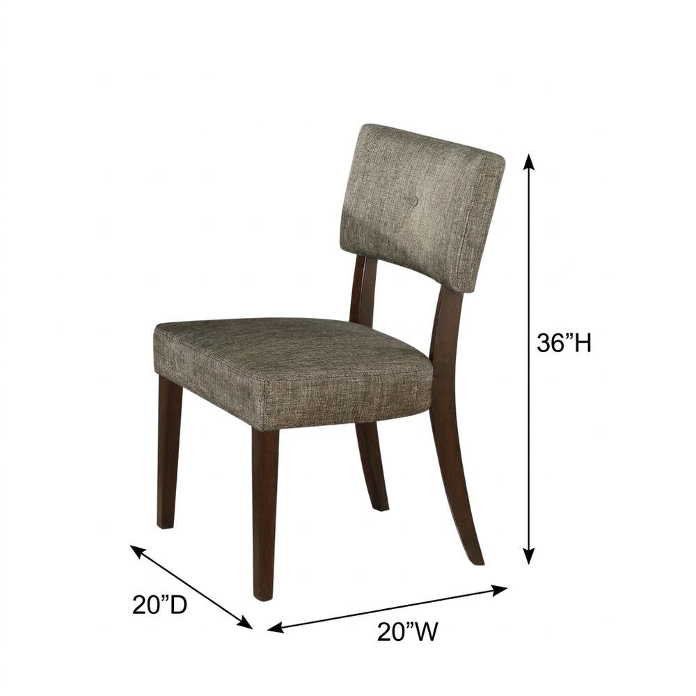 Performance Chenille Dining Chair with Wood Legs, Gray Fabric & Espresso. Picture 5