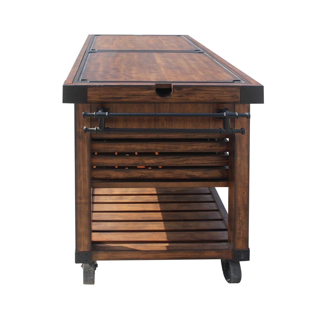 Kaif Kitchen Cart Distressed Chestnut. Picture 11
