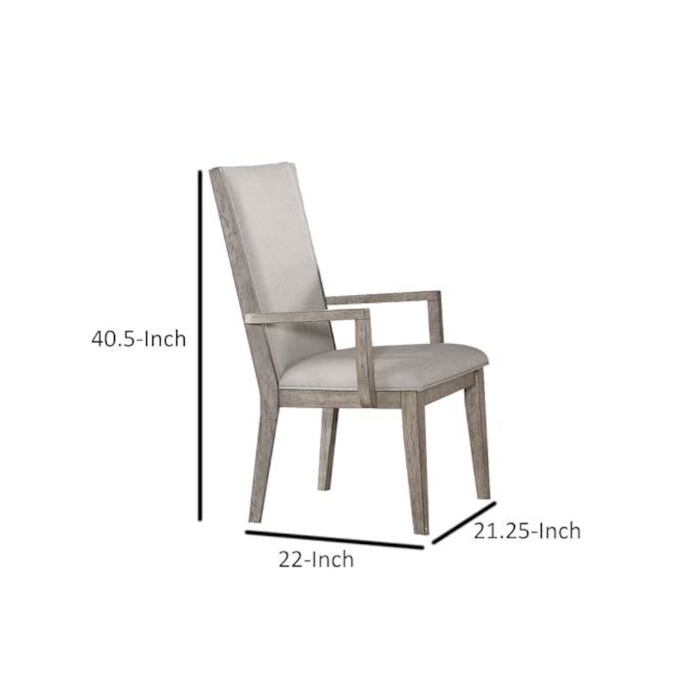 Rocky Arm Chair (Set-2) Fabric & Gray Oak. Picture 6